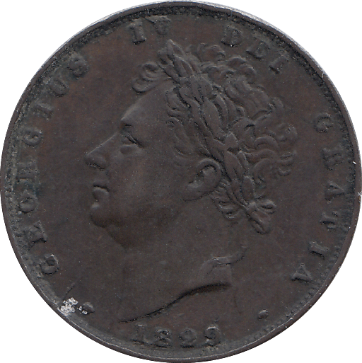 1829 FARTHING ( VF ) - FARTHING - Cambridgeshire Coins