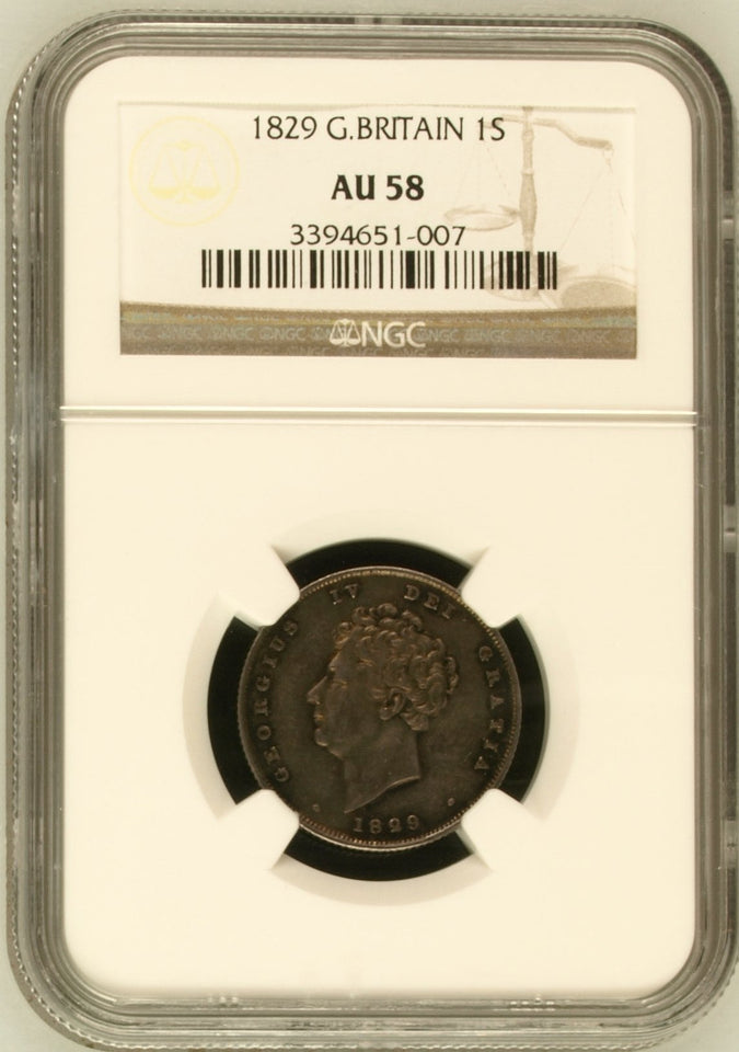 1829 ONE SHILLING (NGC) AU 58 - NGC OTHER COINS - Cambridgeshire Coins