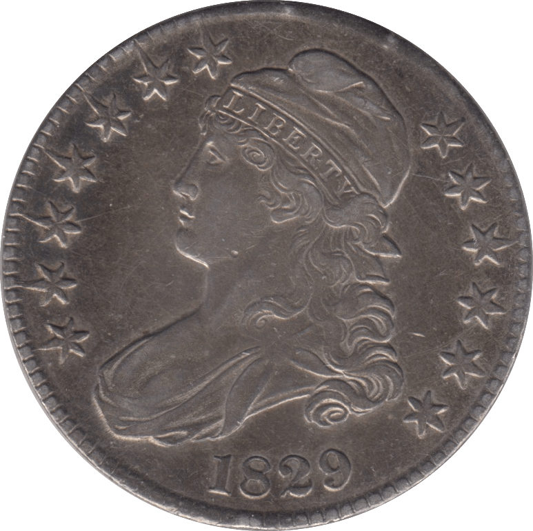 1829 SILVER 50 CENTS USA - SILVER WORLD COINS - Cambridgeshire Coins