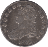 1829 SILVER 50 CENTS USA - SILVER WORLD COINS - Cambridgeshire Coins