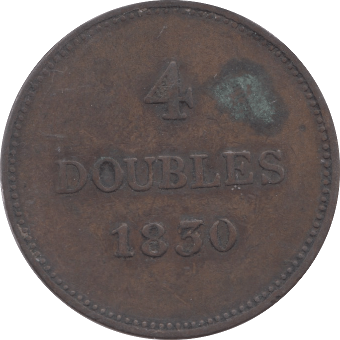 1830 GUERNSEY 4 DOUBLES - WORLD COINS - Cambridgeshire Coins