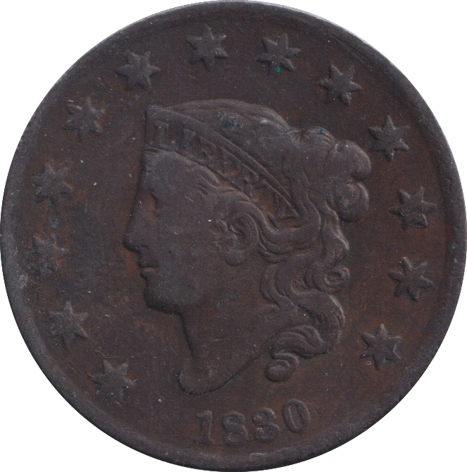 1830 ONE CENT USA - WORLD COINS - Cambridgeshire Coins