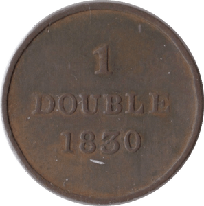 1830 ONE DOUBLE GUERNSEY - WORLD COINS - Cambridgeshire Coins
