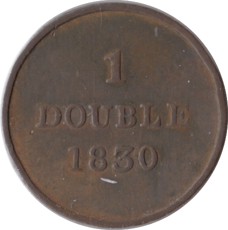 1830 ONE DOUBLE GUERNSEY - WORLD COINS - Cambridgeshire Coins