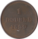 1830 ONE DOUBLE GUERNSEY - WORLD COINS - Cambridgeshire Coins