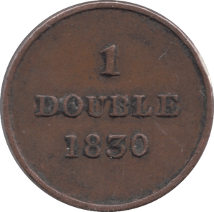 1830 ONE DOUBLE GUERNSEY - WORLD COINS - Cambridgeshire Coins