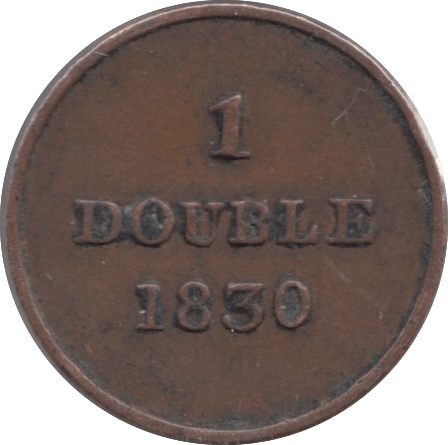 1830 ONE DOUBLE GUERNSEY - WORLD COINS - Cambridgeshire Coins