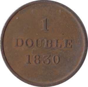 1830 ONE DOUBLE GUERNSEY - WORLD COINS - Cambridgeshire Coins