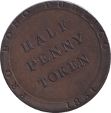 1831 HALFPENNY TOKEN ISLE OF MAN - WORLD COINS - Cambridgeshire Coins