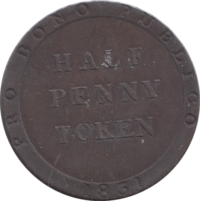 1831 HALFPENNY TOKEN ISLE OF MAN - WORLD COINS - Cambridgeshire Coins