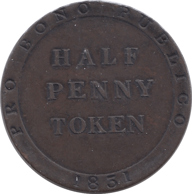 1831 HALFPENNY TOKEN ISLE OF MAN - WORLD COINS - Cambridgeshire Coins