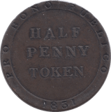 1831 HALFPENNY TOKEN ISLE OF MAN - WORLD COINS - Cambridgeshire Coins