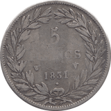 1831 SILVER FRANCE 5 FRANCS - WORLD COINS - Cambridgeshire Coins