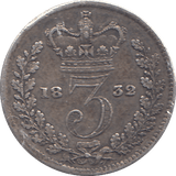 1832 MAUNDY THREEPENCE ( GVF ) - MAUNDY THREEPENCE - Cambridgeshire Coins
