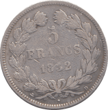 1832 SILVER 5 FRANCS - WORLD COINS - Cambridgeshire Coins