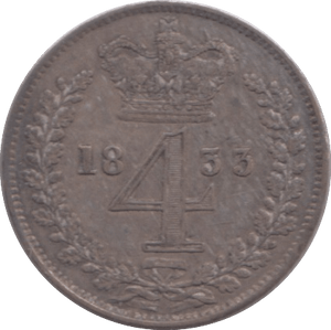 1833 MAUNDY FOURPENCE ( EF ) - MAUNDY FOURPENCE - Cambridgeshire Coins