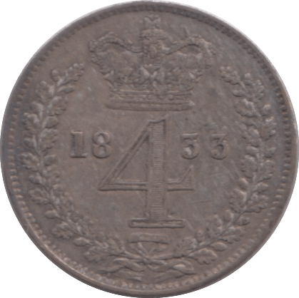 1833 MAUNDY FOURPENCE ( EF ) - MAUNDY FOURPENCE - Cambridgeshire Coins