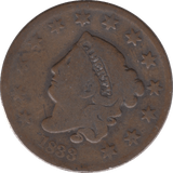 1833 ONE CENT USA - WORLD COINS - Cambridgeshire Coins