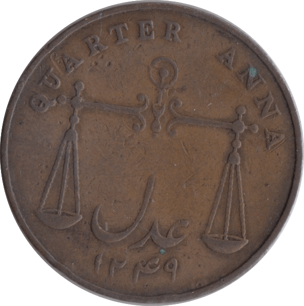 1833 QUARTER ANNA BOMBAY - WORLD COINS - Cambridgeshire Coins
