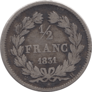 1834 1/2 FRANC FRANCE - SILVER WORLD COINS - Cambridgeshire Coins