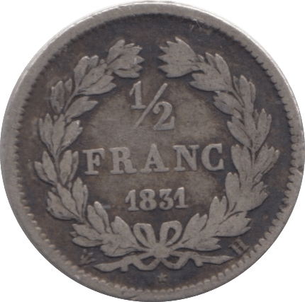 1834 1/2 FRANC FRANCE - SILVER WORLD COINS - Cambridgeshire Coins