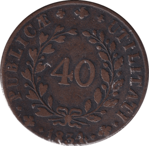 1834 40 REIS PORTUGAL - WORLD COINS - Cambridgeshire Coins