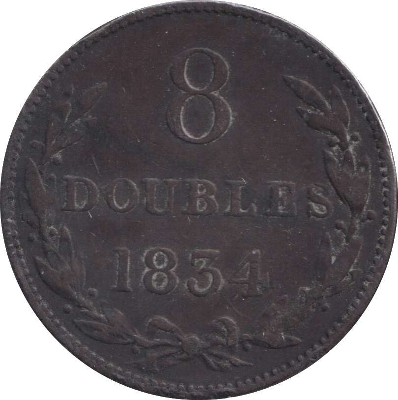 1834 8 DOUBLES GUERNSEY - WORLD COINS - Cambridgeshire Coins