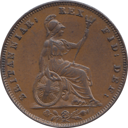 1834 FARTHING ( AUNC ) - FARTHING - Cambridgeshire Coins