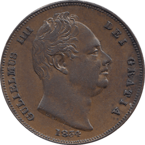 1834 FARTHING ( AUNC ) - FARTHING - Cambridgeshire Coins