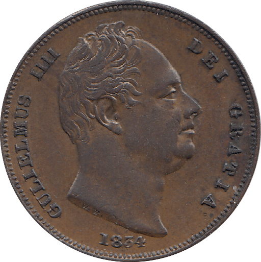 1834 FARTHING ( AUNC ) - FARTHING - Cambridgeshire Coins