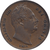 1834 FARTHING ( AUNC ) - FARTHING - Cambridgeshire Coins
