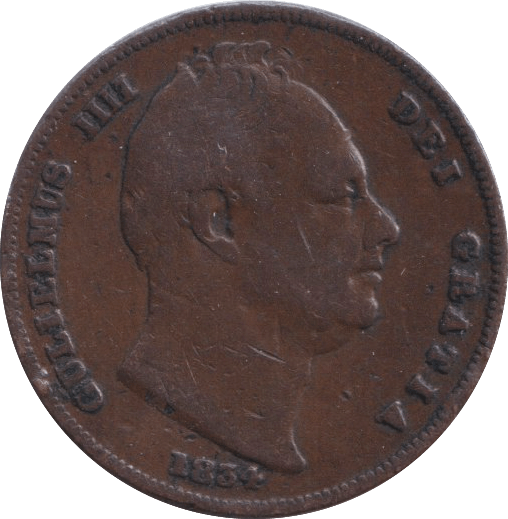 1834 FARTHING ( FINE ) - FARTHING - Cambridgeshire Coins