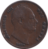 1834 FARTHING ( FINE ) - FARTHING - Cambridgeshire Coins