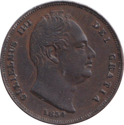 1834 FARTHING ( GF ) - FARTHING - Cambridgeshire Coins