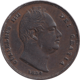 1834 FARTHING ( GF ) - FARTHING - Cambridgeshire Coins