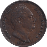 1834 FARTHING ( GVF ) - FARTHING - Cambridgeshire Coins
