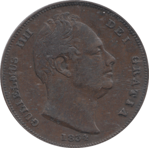 1834 FARTHING ( GVF ) - FARTHING - Cambridgeshire Coins