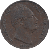 1834 FARTHING ( GVF ) - FARTHING - Cambridgeshire Coins