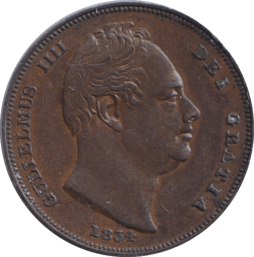 1834 FARTHING ( GVF ) - FARTHING - Cambridgeshire Coins