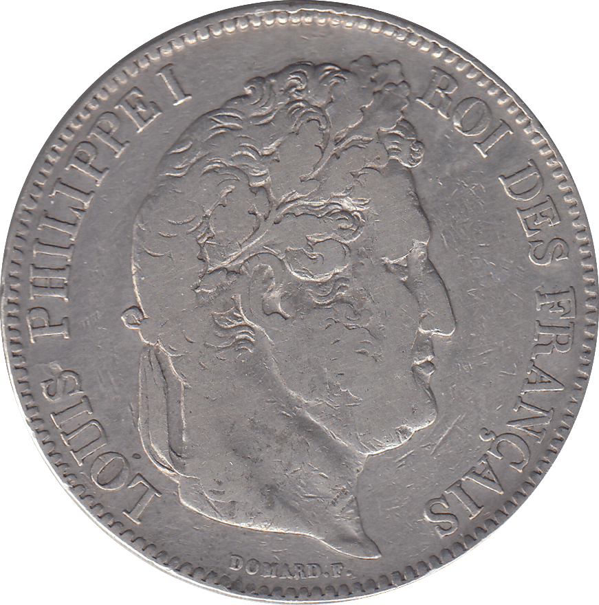 1834 FRANCE SILVER 5 FRANCS - WORLD COINS - Cambridgeshire Coins