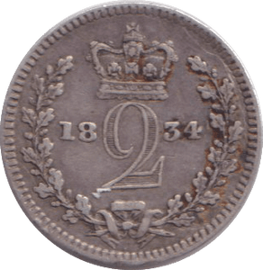 1834 MAUNDY TWOPENCE ( FINE ) - MAUNDY TWOPENCE - Cambridgeshire Coins