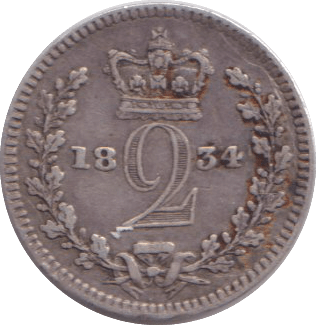 1834 MAUNDY TWOPENCE ( FINE ) - MAUNDY TWOPENCE - Cambridgeshire Coins