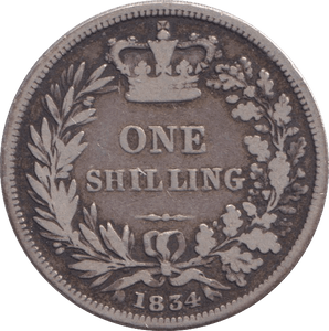 1834 SHILLING ( FINE ) 4 - SHILLING - Cambridgeshire Coins