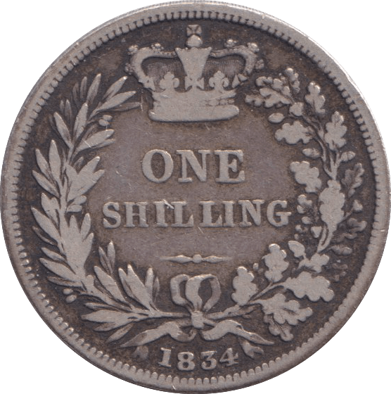 1834 SHILLING ( FINE ) 4 - SHILLING - Cambridgeshire Coins