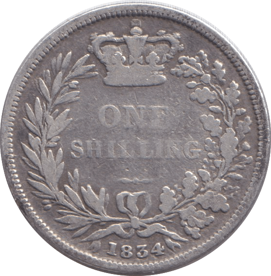 1834 SHILLING ( FINE ) 4 - SHILLING - Cambridgeshire Coins