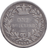 1834 SHILLING ( FINE ) 4 - SHILLING - Cambridgeshire Coins