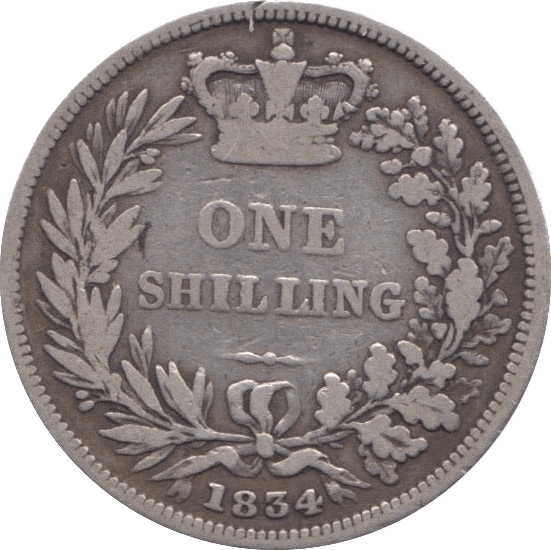 1834 SHILLING ( FINE ) - SHILLING - Cambridgeshire Coins
