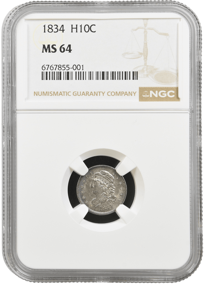1834 SILVER CAPPED BUST HALF DIME USA H10C NGC MS 64 - NGC OTHER COINS - Cambridgeshire Coins