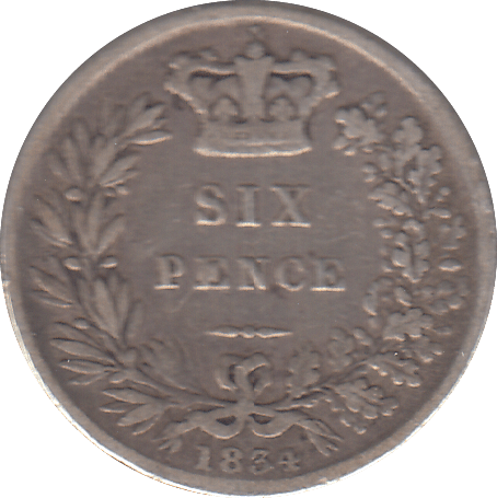 1834 SIXPENCE ( FINE ) - SIXPENCE - Cambridgeshire Coins