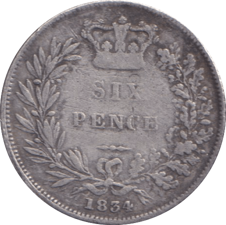 1834 SIXPENCE ( GF ) - SIXPENCE - Cambridgeshire Coins